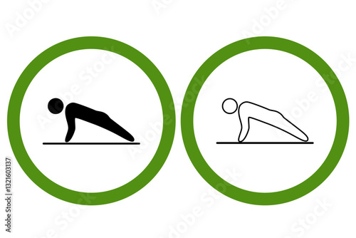  Push-Up Exercise Fitness Icons