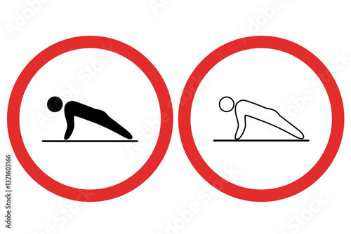  No Push-Ups Allowed Prohibited Sign Icons