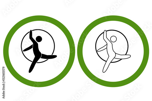 Gymnast with Hoop Icons