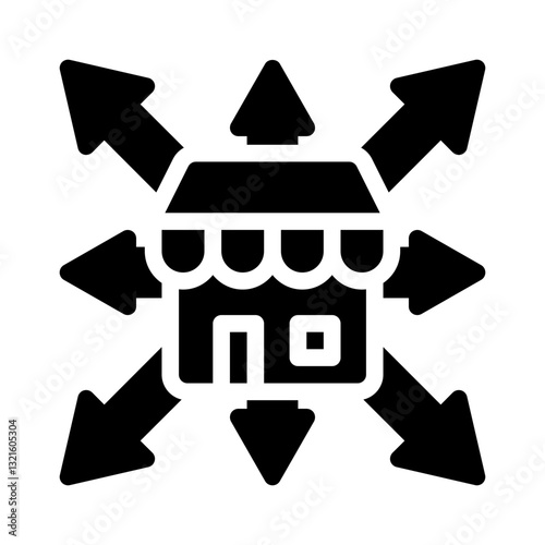 market expansion glyph icon