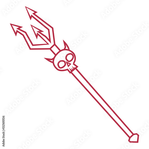 devil trident icon with a sklull