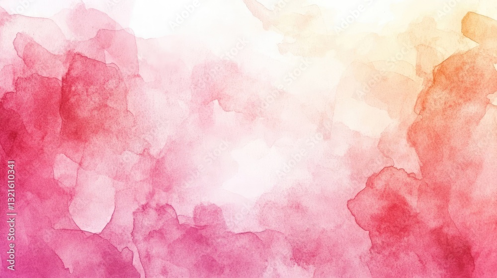 Obraz premium Abstract watercolor background featuring soft pink and orange hues blending seamlessly for creative design use