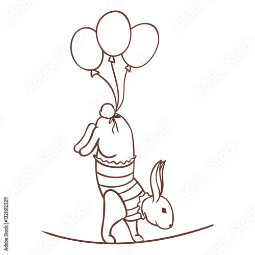rabbit circus trick on tightrope