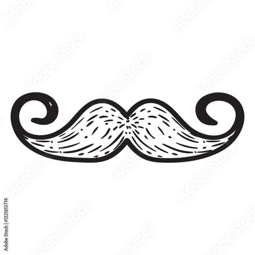 handlebar style hand drawn icon.