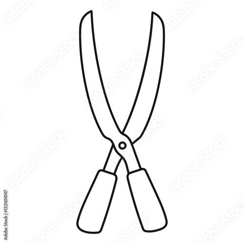 garden shears drawn simple 