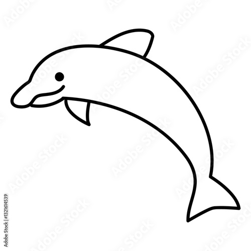 sideways smiling stroke dolphin.