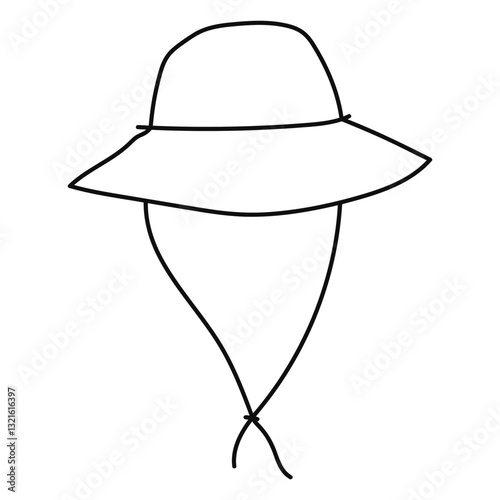 hat with tie strings drawn.eps