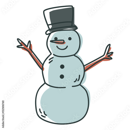 winter botanic snowman icon.eps