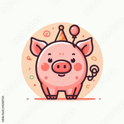pink pig vector illustration