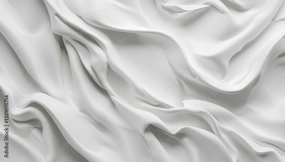 Obraz premium White fabric folds, smooth texture