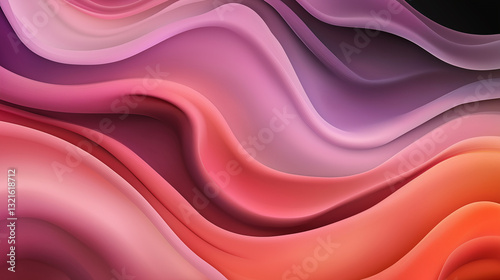 Vibrant abstract background featuring flowing wavy lines in shades of pink, purple, and orange