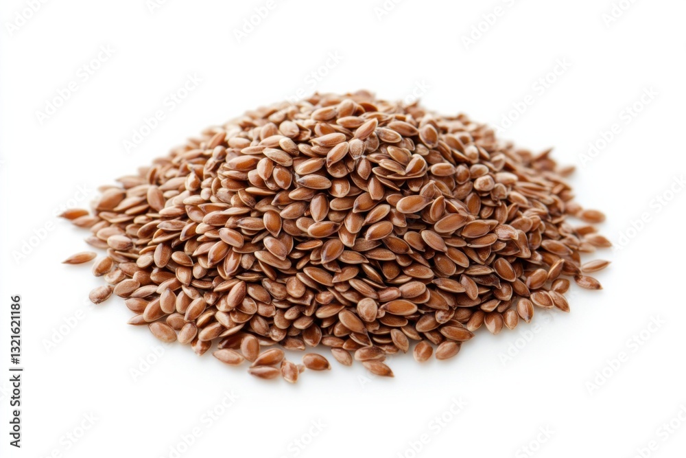 Pile of flax seeds, minimalist style, white and beige colors, nutritional concept Pile of flax seeds, minimalist style, white and beige colors, nutritional concept