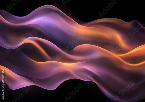 Fluid motion of purple and orange gradients creates an abstract background that evokes a sense of creativity and tranquility