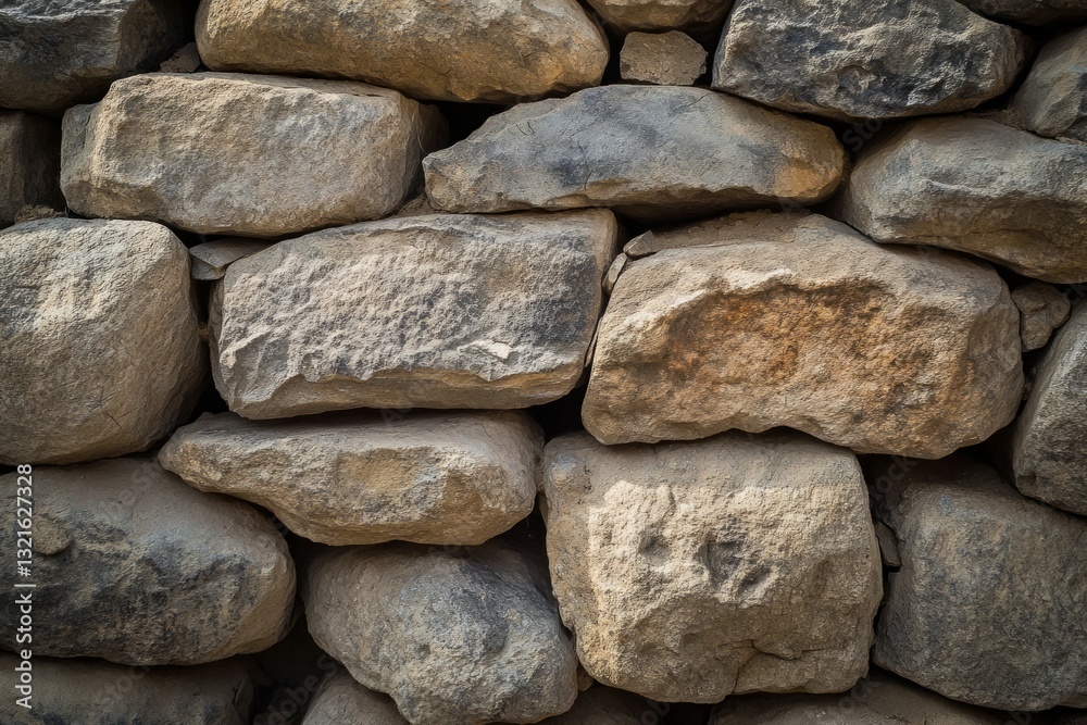 Close-up view of stone wall with weathered texture. Neural network AI generated Close-up view of stone wall with weathered texture. Neural network AI generated