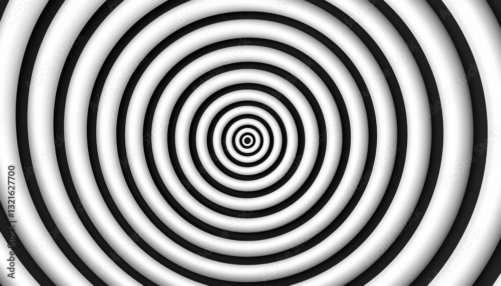 Seamless concentric black and white rotating spirals, refined high-end optical illusion pattern, sophisticated mesmerizing refinement