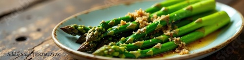 grilled asparagus spears with truffle infused butter, asparagus, fresh, side dish