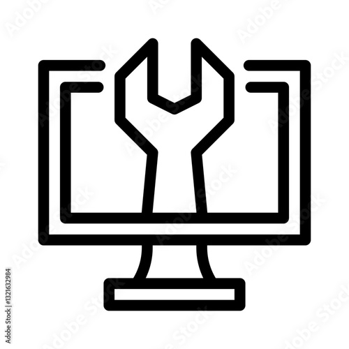 computer repair line icon