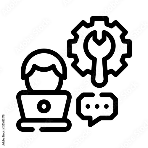 remote IT support line icon