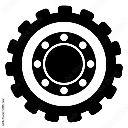 gear hole pinion cogwheel gear wheel detailed silhouette.eps