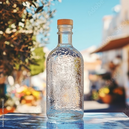 Wallpaper Mural Sparkling Water Bottle on Sunny Mediterranean Street Torontodigital.ca