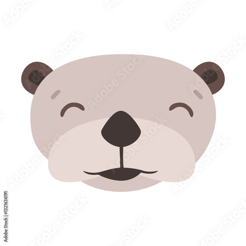 otter happy head muzzle flat sticker.eps