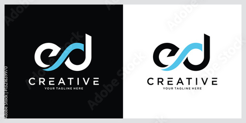 DE, ED Letter Initial Logo Design Template