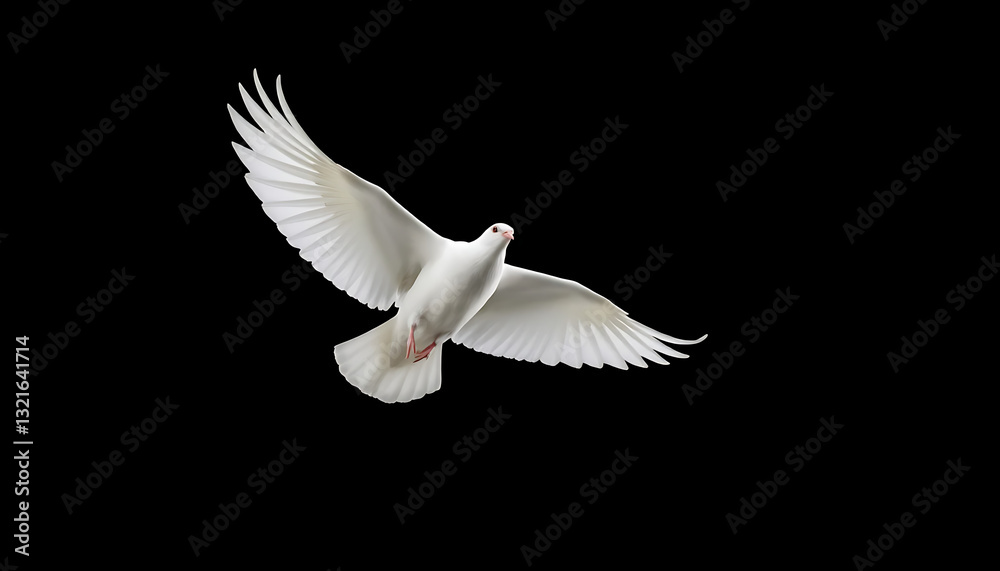 Obraz premium Graceful White Dove in Flight – Symbol of Peace, Hope, and Freedom