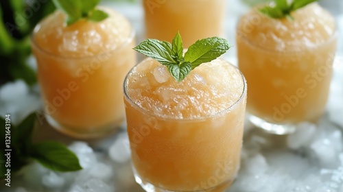 Colorful frozen slush drinks. Slushies isolated on white