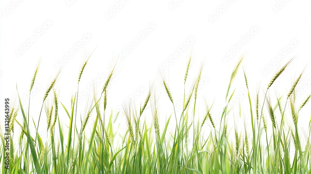 Green grass blades isolated on white background with fresh natural texture Green grass blades isolated on white background with fresh natural texture