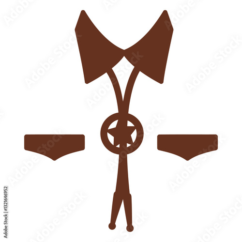  brown bolo tie cut out icon.eps