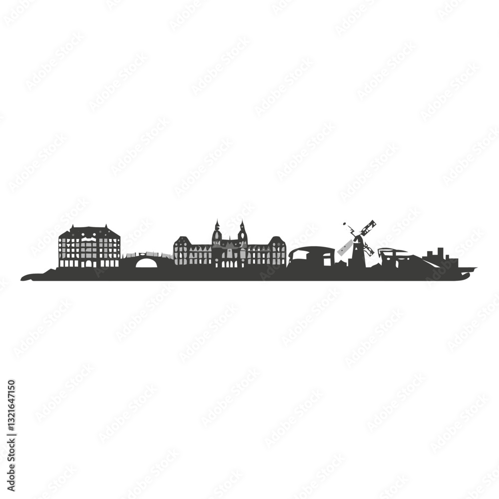 Obraz premium amsterdam skyline silhouette.eps
