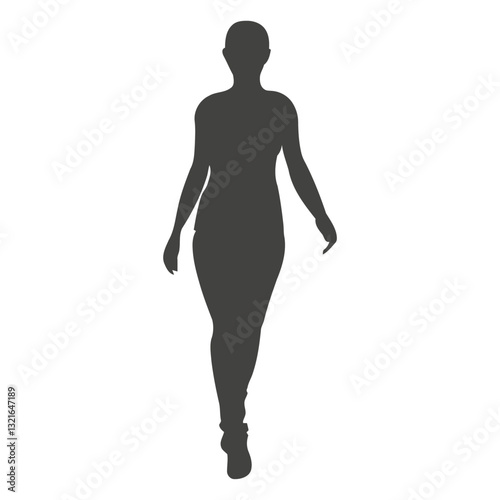woman walking front silhouette  