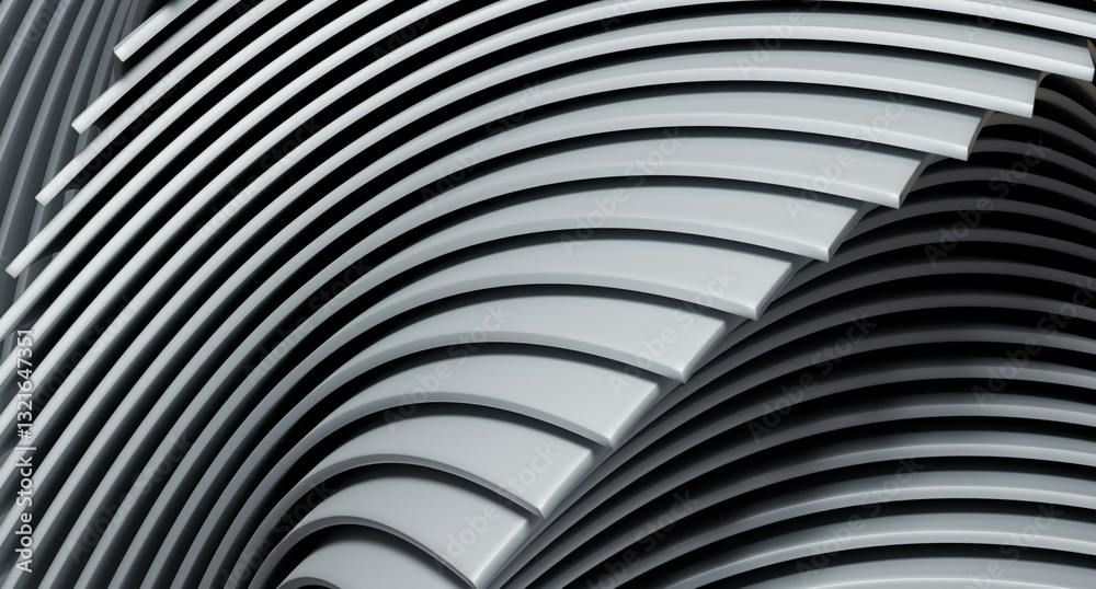 Abstract, layered, curved, gray architectural design Abstract, layered, curved, gray architectural design