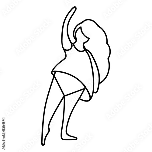 woman ballet exercise stroke.eps