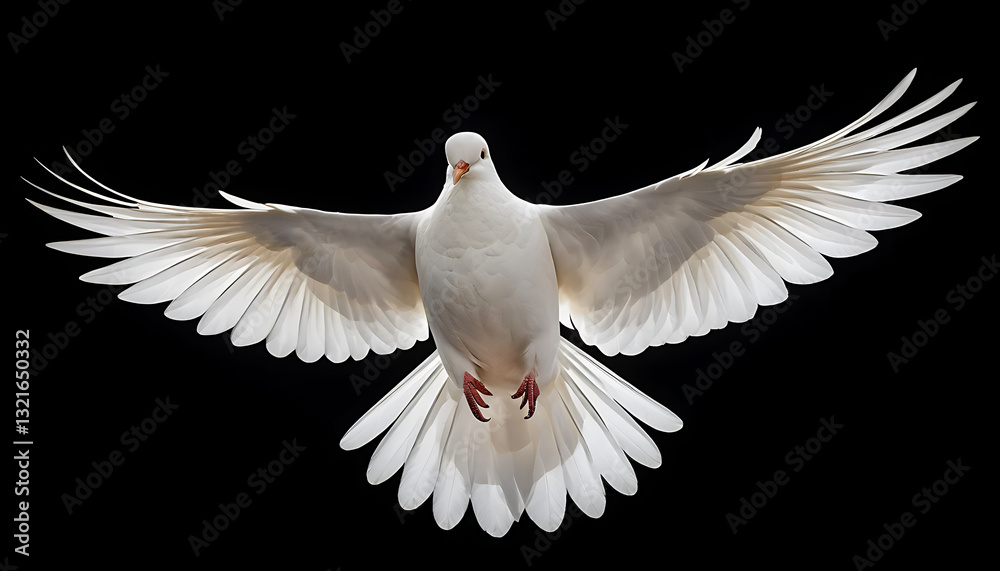 Obraz premium Graceful White Dove in Flight – Symbol of Peace, Hope,