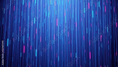 Digital Rain Holographic Background, Cyberpunk Aesthetics, Neon Light Trails, Graphic Design, Futuristic Environment