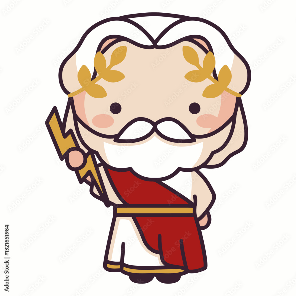 greece cute character old man flat.eps