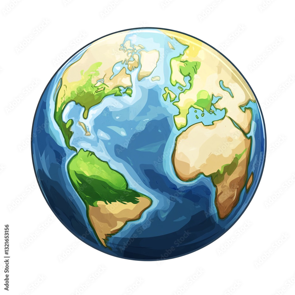 Fototapeta premium Our beautiful Earth a vibrant globe of land and sea