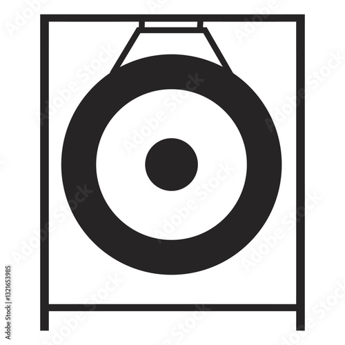 gong musical instrument black.eps
