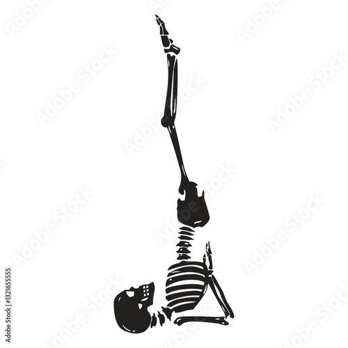 yoga skeleton cut out shoulderstand.eps