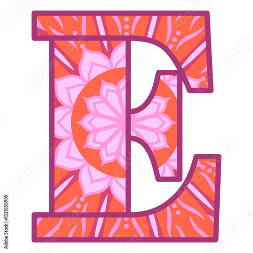 letter e mandala.eps