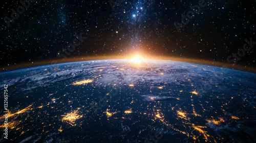 Galactic Tapestry Above Earth