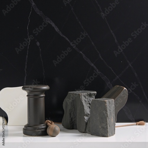 Dark marble texture on a black backdrop Marble Texture