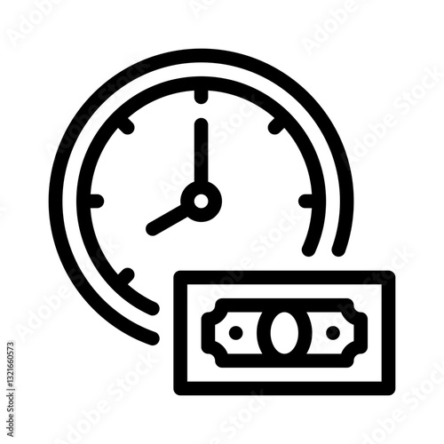 overtime line icon