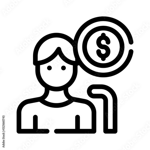retirement line icon