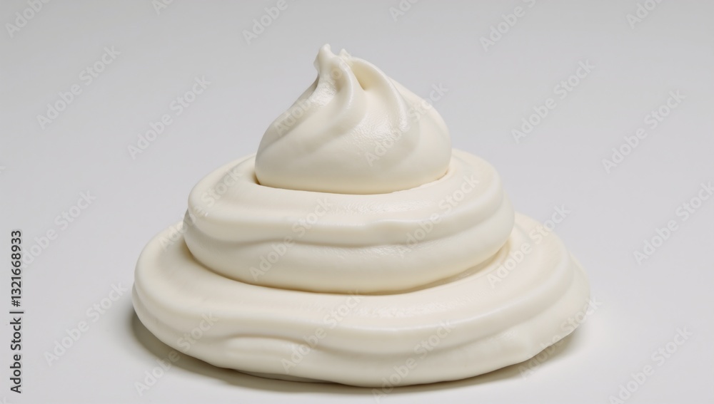 A close-up portrait of intricate white whipped cream swirl textures A close-up portrait of intricate white whipped cream swirl textures