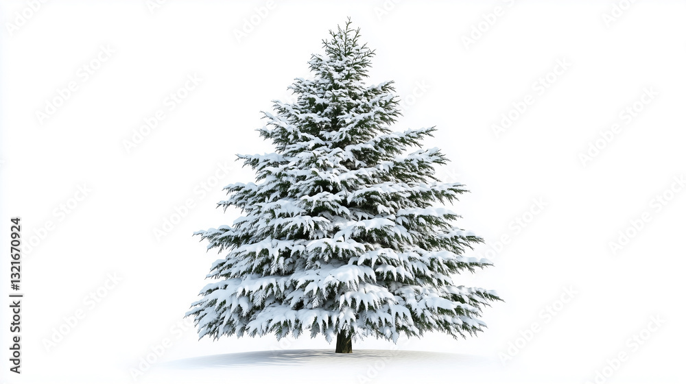 Frosted Fir Tree in Winter with Thick Snow Covering Its Conical Shape for a Festive and Peaceful Feel Isolated on White Background - No Shadows or Reflections, Generated AI
Frosted Fir Tree in Winter with Thick Snow Covering Its Conical Shape for a Festive and Peaceful Feel Isolated on White Background - No Shadows or Reflections, Generated AI