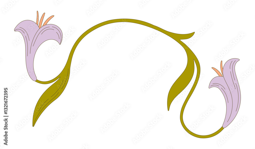 Fototapeta premium Elegant Floral element. Botanical decor. Vector.