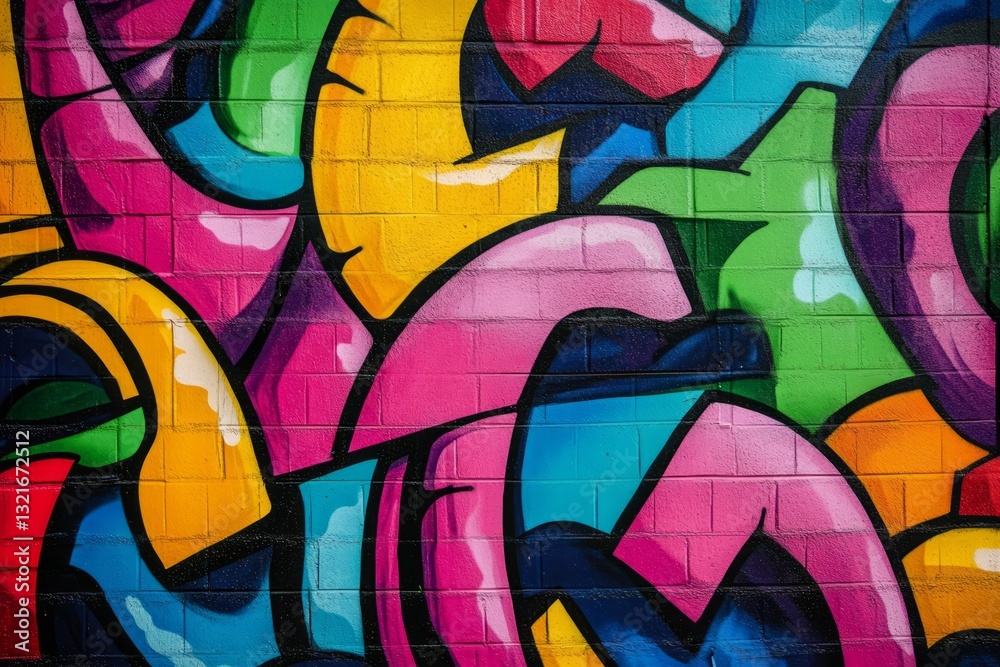 Vibrant abstract street art on brick wall. Neural network AI generated Vibrant abstract street art on brick wall. Neural network AI generated