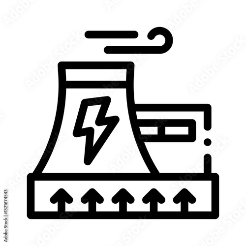 geothermal energy line icon